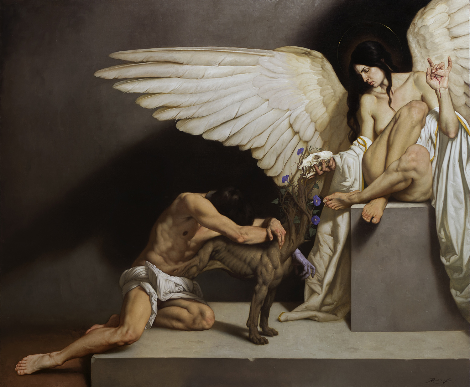 L'angelo, la morte e il diavolo, Roberto Ferri, oils, 2018 : r/Art